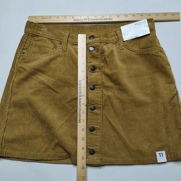 Arizona Jean Juniors Size 11 Button Front Khaki Corduroy Skirt NEW - Picture 3 of 7